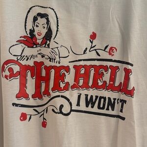 SHEIN White Tee with Red and Black Graphic